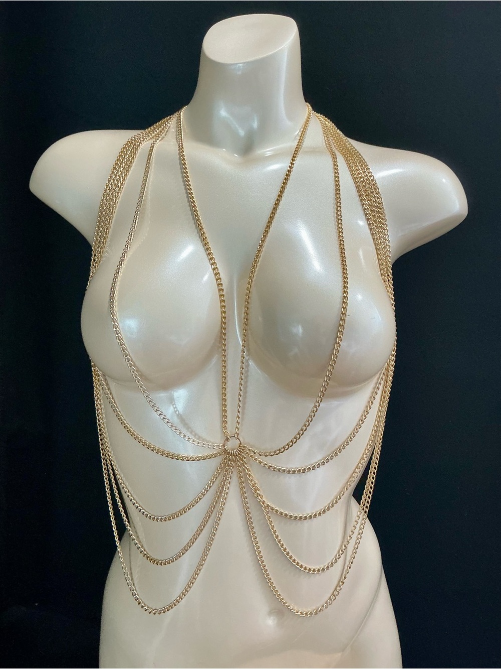 Sexy Gold Draped Multi-Layer Body Chain OS